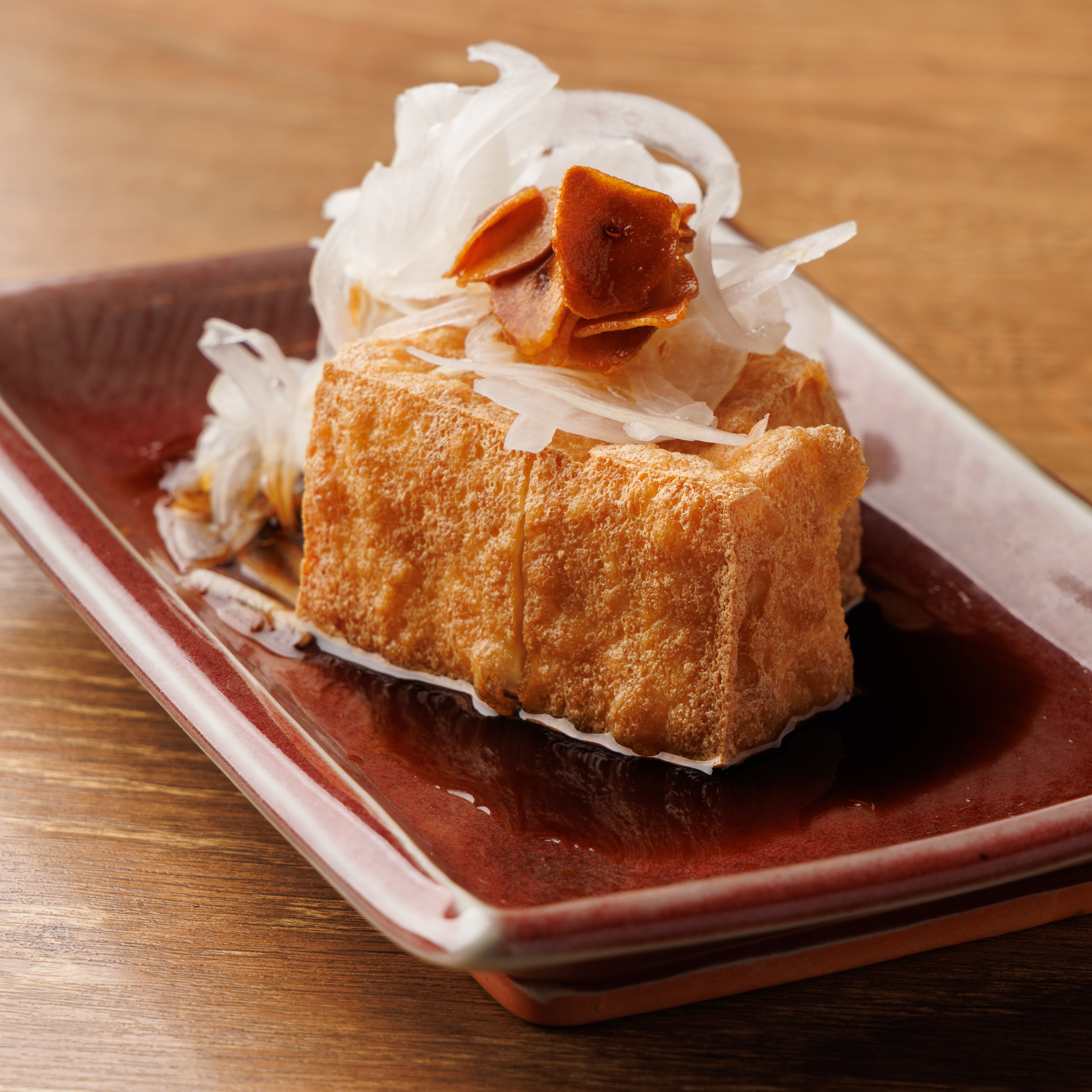 自家製厚揚げ豆腐のガーリック揚げ